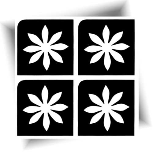 Pochoir tatouage - petites marguerites