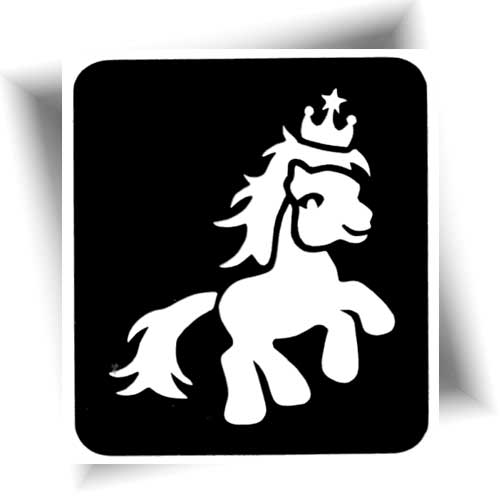 Pochoir tatouage poney prince