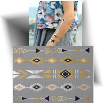 Tatouage métallisé doré bracelets