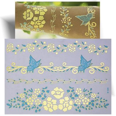 Tatouage métallisé bracelet papillon
