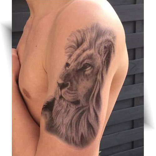 Tattoo-provisoire-lion-réaliste