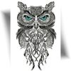 Tatouage hibou tribal éphémère