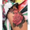 Tatouage éphémère rose et papillon 3D