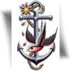 Tatouage éphémère ancre marine