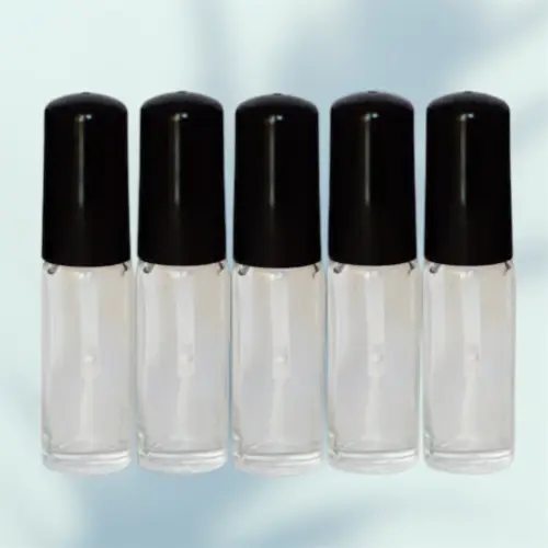 Lot de 5 flacons vides 5 ml rechargeables avec pinceau pour tatouage paillette et tatouage éphémère.