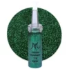 Paillette cosmétique verte 10 g, prête à être appliquées sur la peau ou les ongles pour un effet scintillant.