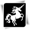 Créez un tatouage éphémère magique et scintillant avec notre pochoir licorne élégante – parfait avec des paillettes ou des fards gras.