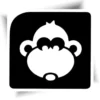 Pochoir tatouage éphémère en forme de singe, utilisé des paillettes colorées pour créer un motif amusant sur la peau. Idéal pour les fêtes d’enfants, les kermesses et les anniversaires.