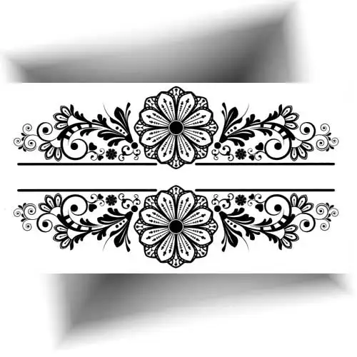 tatouage bracelet fleur éphémère noir motif floral