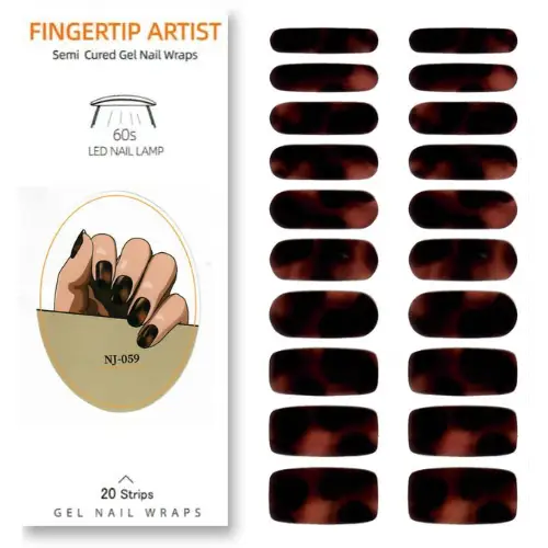 Bandes de vernis gel auto-adhésives motif léopard - manucure gel tendance longue tenue.
