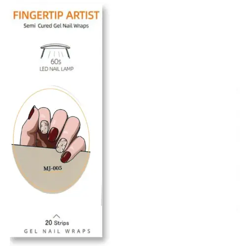 Bandes de vernis gel autocollantes pailletées marron clair avec motifs fleuris, kit de 20 bandes gel longue tenue à catalyser sous lampe UV.