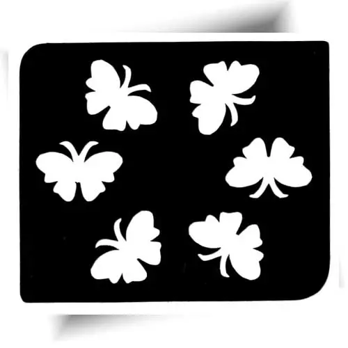 Pochoir adhésif bal des papillons – un motif pour réaliser des tatouages temporaires.
