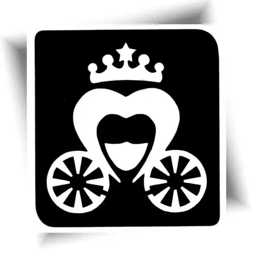 Pochoir carrosse – Tatouage pailleté enfant facile et amusant