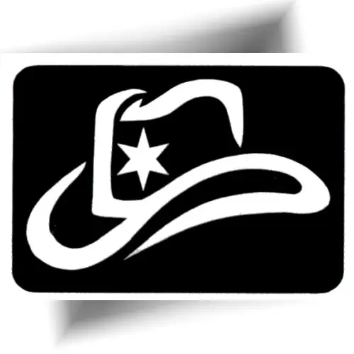 Pochoir adhésif chapeau de cowboy pour réaliser un tatouage éphémère