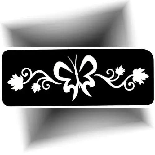 Pochoir tatouage grand papillon pour enfants et adultes.