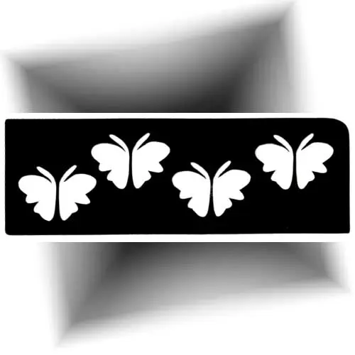 Pochoir adhésif petits papillons, idéal pour créer des tatouages temporaires.