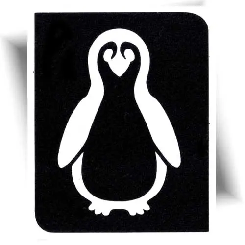 Pochoir adhésif pingouin pour réaliser des tatouages temporaires enfants