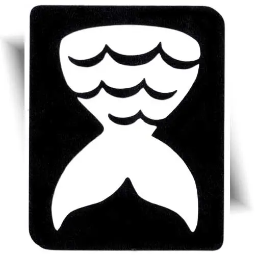 Pochoir adhésif queue de sirène pour réaliser un tatouage temporaire pour enfants.
