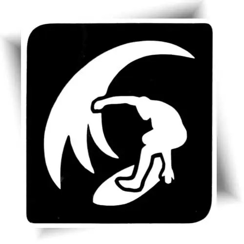 Pochoir tatouage éphémère surfeur