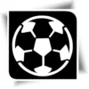 Pochoir adhésif en forme de ballon de football pour réaliser facilement un tatouage éphémère.