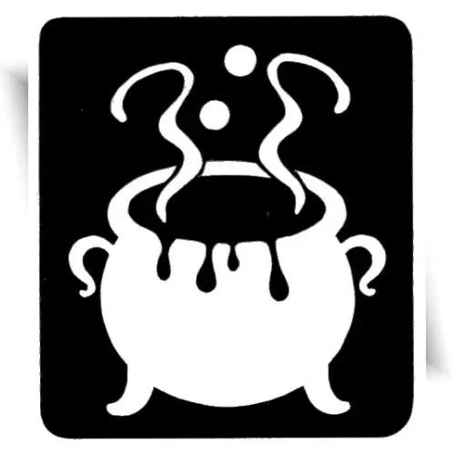 Pochoir chaudron magique – réalisez facilement un tatouage temporaire pour Halloween.