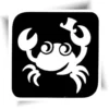 Pochoir adhésif crabe, pour créer des tatouages temporaires ludiques. Parfait pour les animations d'enfants et des événements sur le thème de la mer.