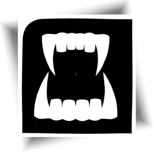 Pochoir dents de vampire – stencil adhésif pour réaliser un tatouage éphémère