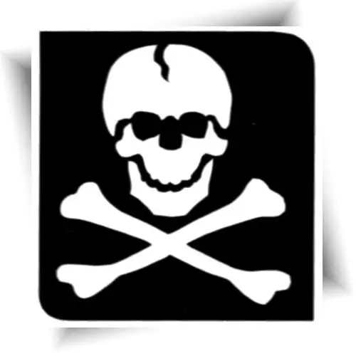 Pochoir drapeau pirate pour réaliser un tatouage temporaire enfant, facilement.