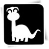 Pochoir tatouage éphémère dino, idéal pour créer des tatouages amusants avec des paillettes ou de l'encre cosmétique, parfait pour les enfants.