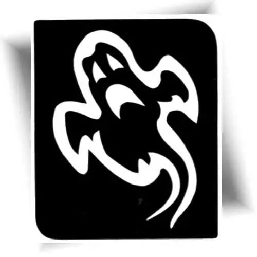 Pochoir tatouage fantôme effrayant pour Halloween.