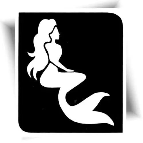 Pochoir adhésif sirène pour réaliser un tatouage éphémère.
