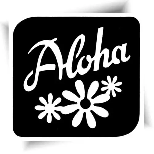 Pochoir tatouage hawai avec fleurs – Créez un tatouage éphémère au style tropical et chaleureux.