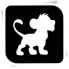 Pochoir tatouage éphémère lionceau pour enfants – stencil adhésif inspiré d’un célèbre personnage de dessin animé, idéal pour créer des tatouages colorés avec des paillettes ou de l'encre cosmétique.