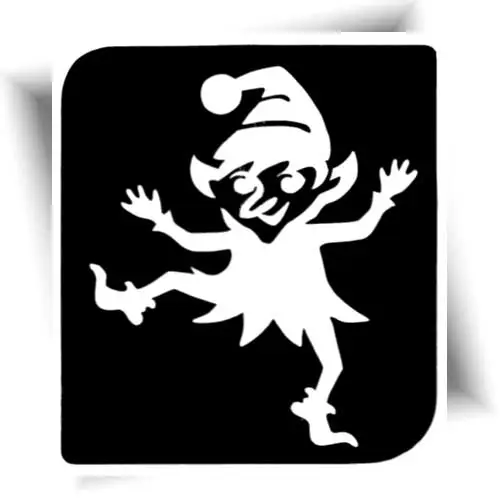 Pochoir adhésif lutin – créez un tatouage pailleté festif et amusant pour Noël, facile à réaliser dès 3 ans !