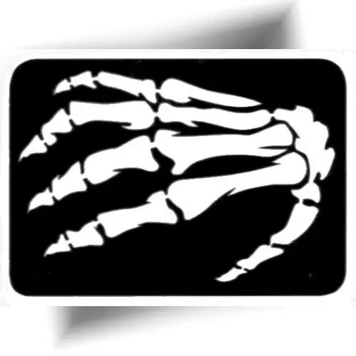 Pochoir main squelette – stencil adhésif pour créer facilement des tatouages temporaires.