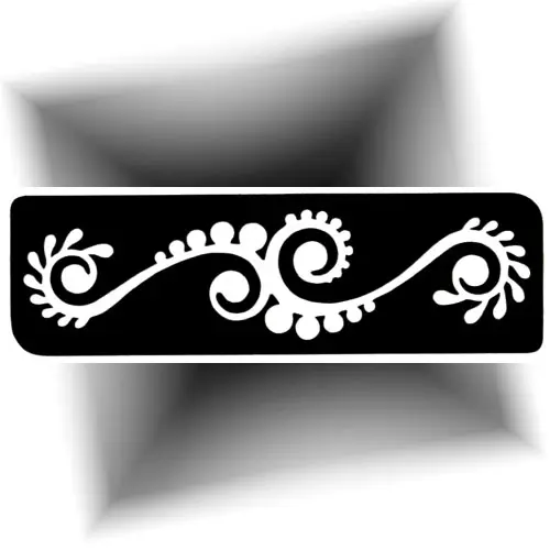 Pochoir tatouage oriental adhésif avec motif arabesques pour la réalisation de tatouages éphémères.