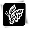 Pochoir tatouage éphémère papillon Mélo, pochoir adhésif pour créer des tatouages temporaires avec paillettes ou fards gras.