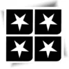 Pochoir tatouage petites étoiles – Stencil adhésif pour créer des tatouages éphémères scintillants avec des paillettes, fards gras ou encre cosmétique.