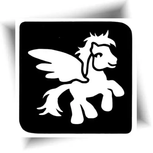 Pochoir poney féerique – un stencil adhésif - parfait pour les enfants.