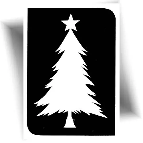 Pochoir tatouage sapin de Noël adhésif pour réaliser un tatouage éphémère pailleté et festif, idéal pour les enfants et les activités de Noël 🎄✨