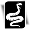 Pochoir tatouage serpent – Stencil adhésif pour tatouages temporaires avec paillettes ou maquillage, facile à utiliser et sûr pour la peau.