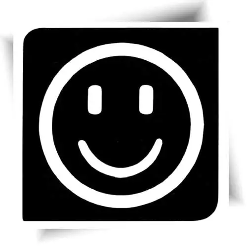 Pochoir tatouage smiley cool , idéal pour créer des tatouages éphémères pailletés.