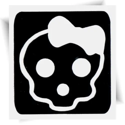 Pochoir tatouage tête de mort girly pour tatouage éphémère enfant