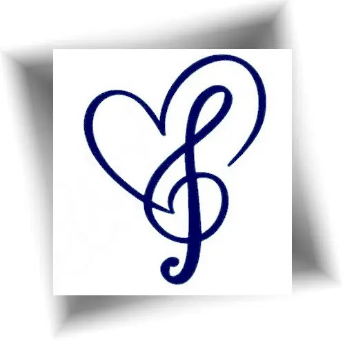 Tatouage clé de sol cœur au jagua – un motif musical ultra réaliste