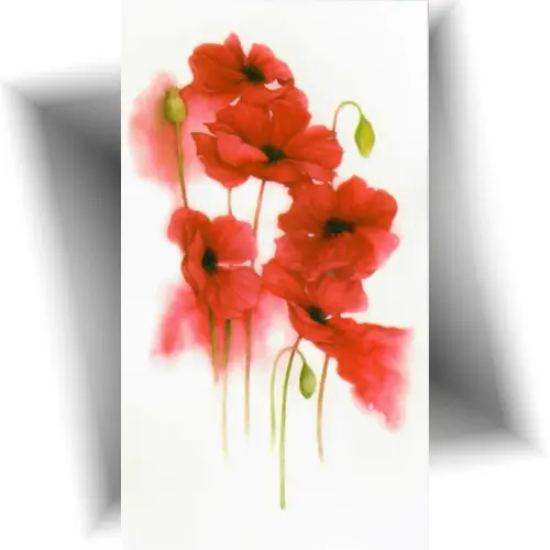 Tatouage temporaire représentant un coquelicot minimaliste.