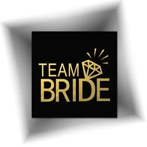 Tatouage éphémère doré métallisé « team bride », accessoire festif pour enterrement de vie de jeune fille et photos souvenirs.