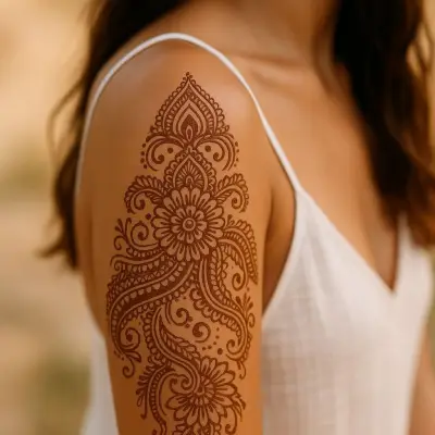 Tatouages éphémères effet henné – motifs temporaires inspirés du henné traditionnel oriental