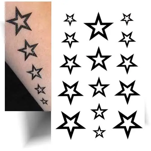 Tatouage étoiles fines éphémères