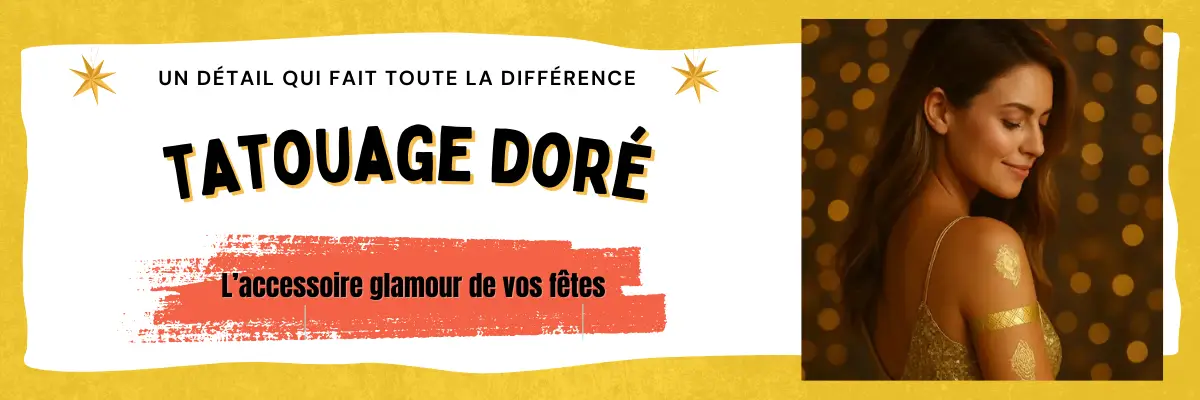 Tatouage métallisé doré