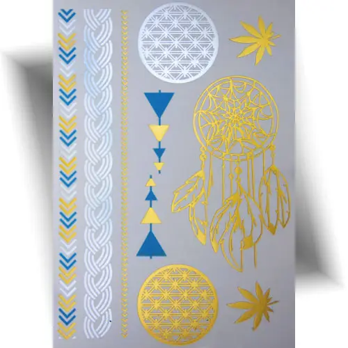Ajoutez une touche d’éclat à votre look avec notre tatouage éphémère fleur de vie doré ✨.